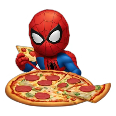 tartaruga ninja comendo pizza with Spiderman  sticker