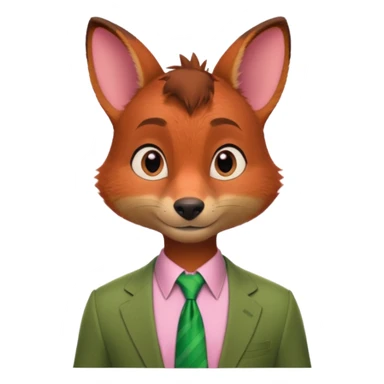 Nick Wilde (pink shirt, green tie, no suit) from the Zootopia Disney movie sticker