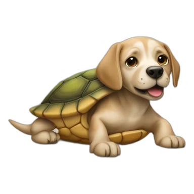Chien sur une tortue sticker