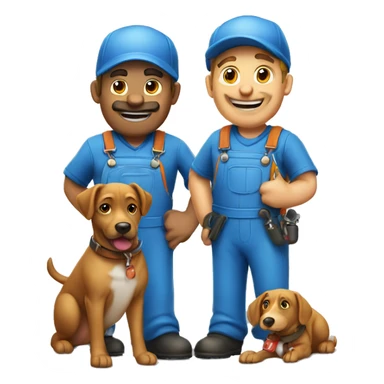 plumber and dog plumber blue sticker