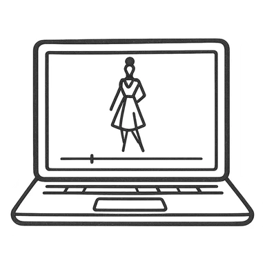 Laptop with Fashion Sketch + Timeline Bar sticker