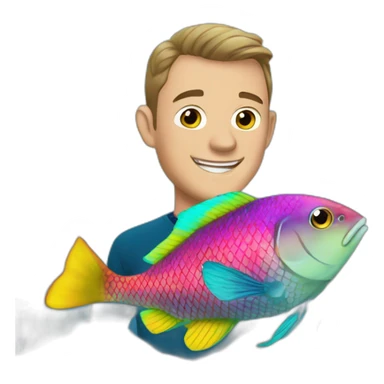 Jonathan Toews as rainbow fish inside an aquarium sticker