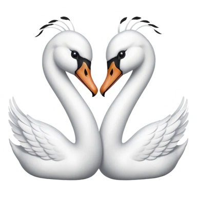 Real Two swan kissing emoji sticker