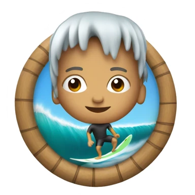 Surfer getting barreled  sticker