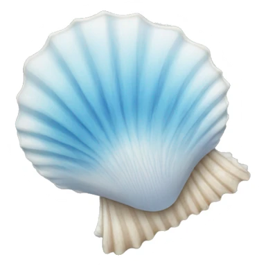  one blue and white scallop seashell sticker