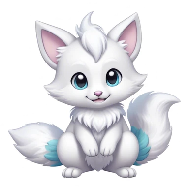 Kawaii bright fantasy ethereal anthro fursona Fakemon with tufted tail  sticker