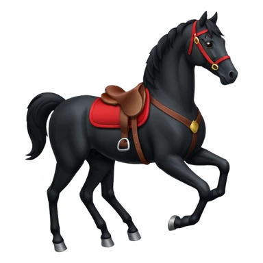 Black horse with red saddle  sticker