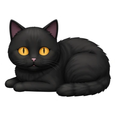 Black cat laying down with eyes closed and the word 'purr' above its head sticker