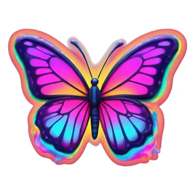 lisa frank neon butterfly sticker