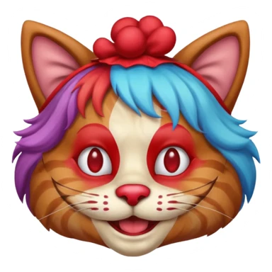 brown cat clown sticker