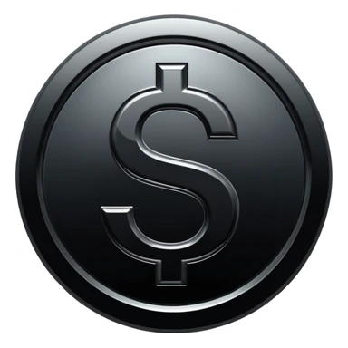 $ dollar black symbol sticker