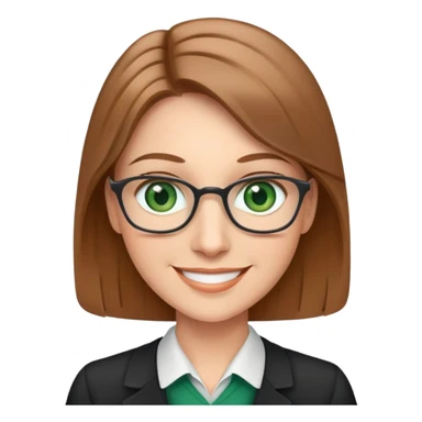 smiling teacher with light brown hair and green eyes sticker