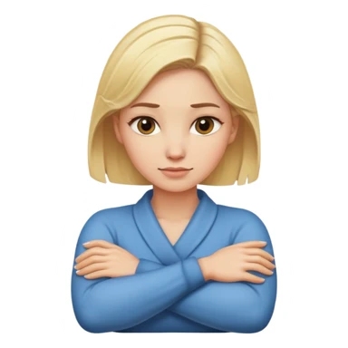 A blonde hair woman with arms crossed around neck sticker