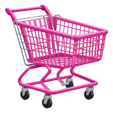 Emoji Shopping cart pink empty sticker