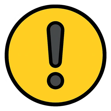 warning icon with exclamation mark inside a modern and simple circle, color outline style sticker