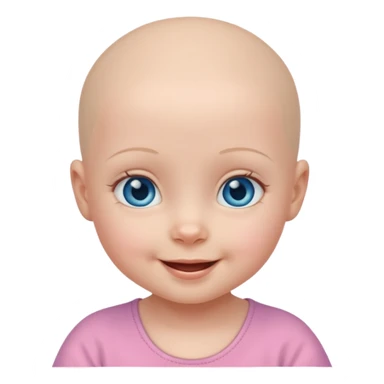 tiny baby girl with blue eyes no hair sticker