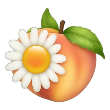 Peach kiss daisy sticker
