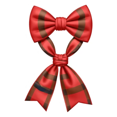 Red brown checked Bow sticker