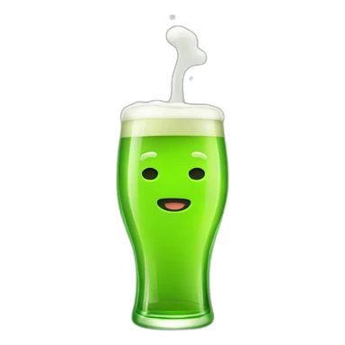 green fluorescent beer glasses clinking sticker