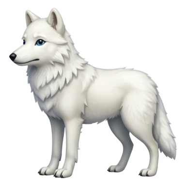 Hyper-realistic furry soft smooth elegant Arctic wolf, full body sticker