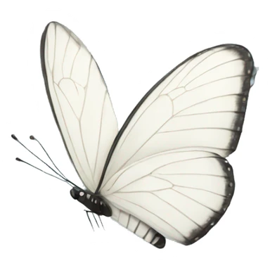 white butterfly flying in snow sticker