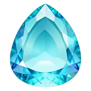 Brilliant cut blue smithsonite gem with turquoise blue tone and holographic iridescence sticker