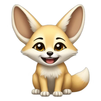 happy crying fennec sticker