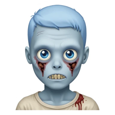 Zombie boy with blue face and blue eyes sticker