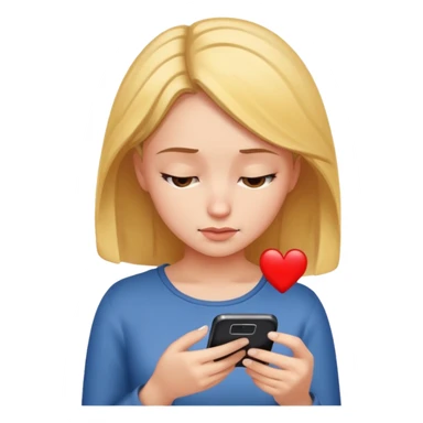 Girl looking down at phone sticker