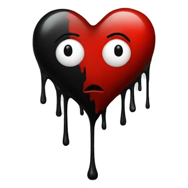 Black heart dripping red sticker