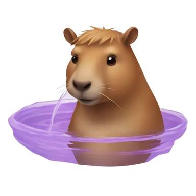 swimming capybara in a pool sticker