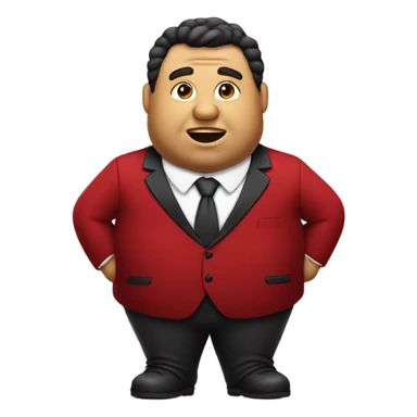 fat business man in red velvet suit sticker
