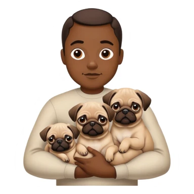 Black man holding pugs  sticker