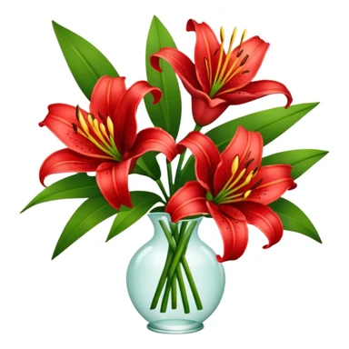 A bouquet of red lilies  sticker