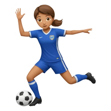 female soccer mentor demonstrating a move sticker