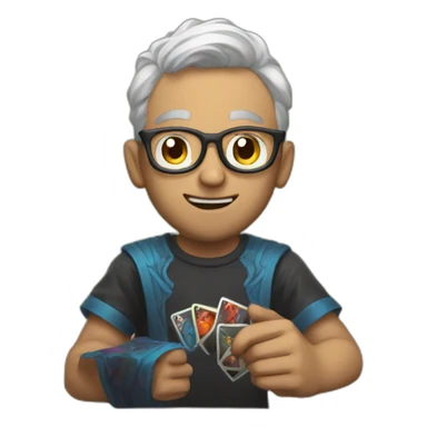 Man playing magic the gathering sticker