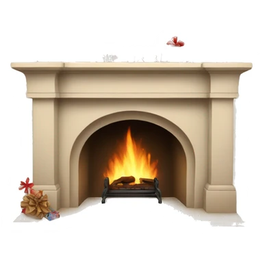 Winter christmas beige FirePlace sticker