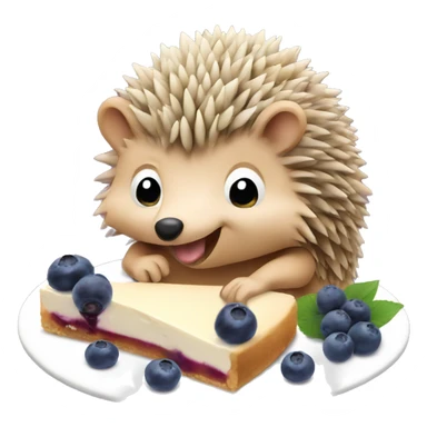 hedgehog eating blueberry cheesecake  sticker