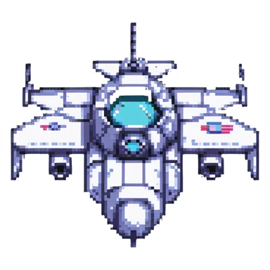 space cruiser pixel art sticker