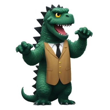 Godzilla dressed as a judge sticker