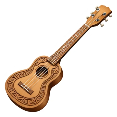 Ukulele with Polynesian carvings sticker