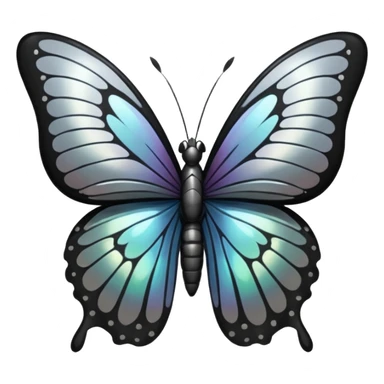 butterfly black and silver sticker
