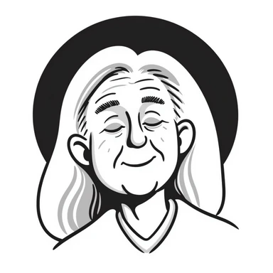old woman face with a halo sticker