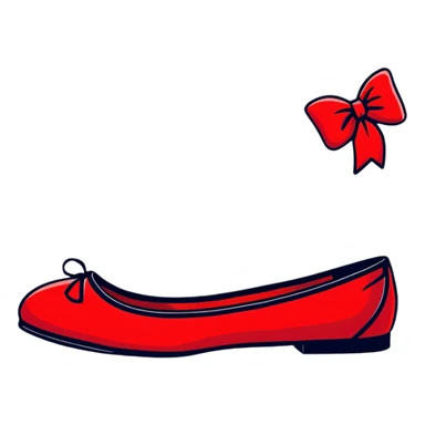 elegant cherry red ballet flats with bow sticker