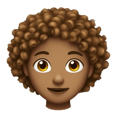 brown curly hair with freckles  sticker