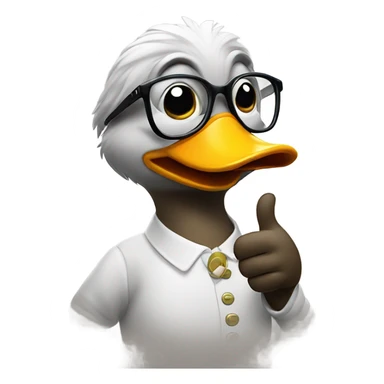 duck with glasses with huge thumbs up sticker