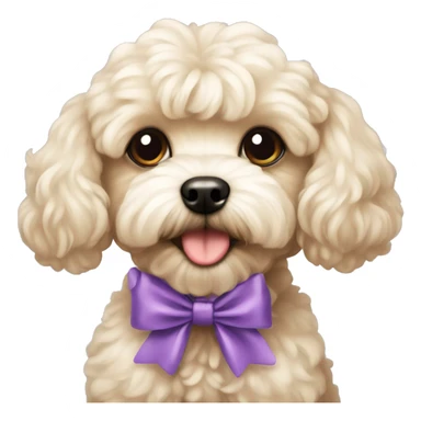 Maltipoo with a bow sticker