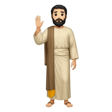 fullbody, head-to-toe, Jesus's apostle Thomas, black hair and black beard, normal emoji style, different pose sticker