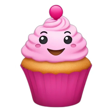 Happy pink cupcake sticker