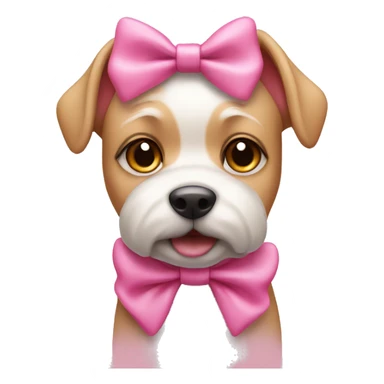 Cute pink dog with pink bow  sticker